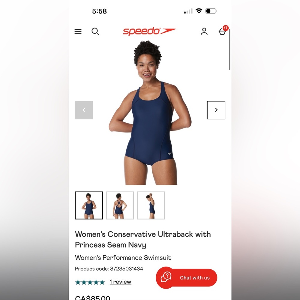 Speedo Conservative Ultraback  One Piece Swimwear